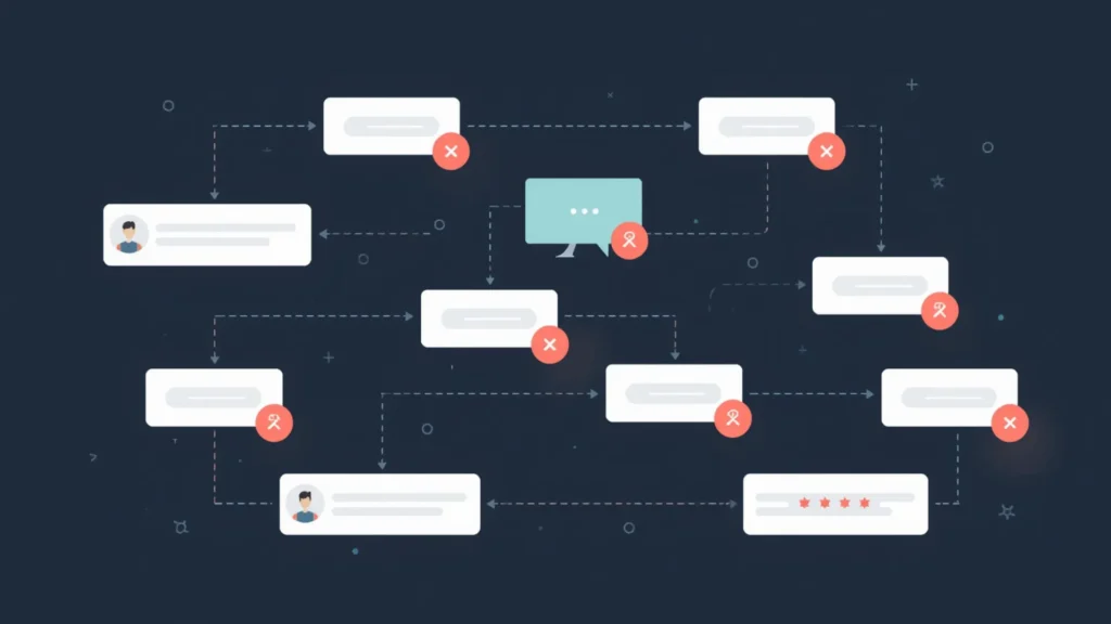 Business development activities such as prospecting and outreach running separately without integration, showing lack of alignment in operations