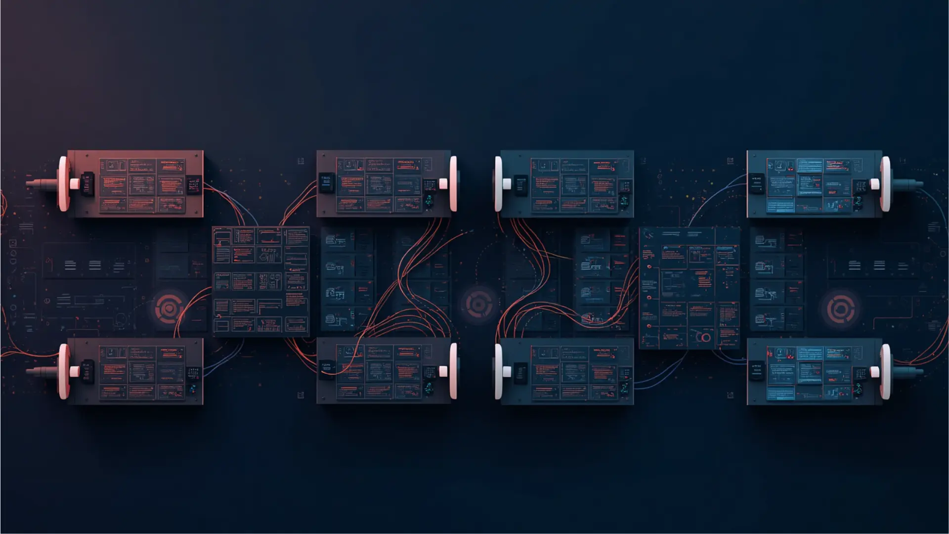 Multiple business workflows running in parallel with separate AI initiatives, showing isolated processes that do not connect into a unified operational system